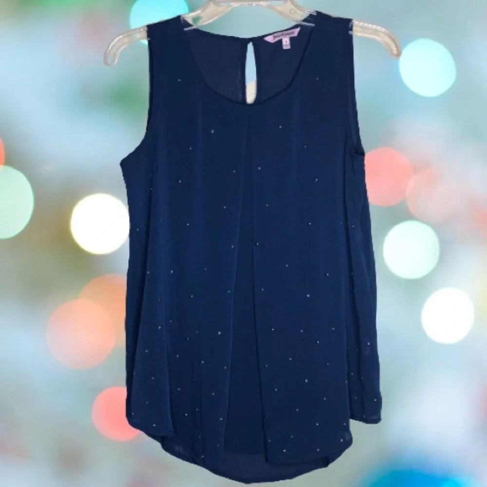 JUICY COUTURE Navy Blue Sleeveless blouse - Picture 1 of 5